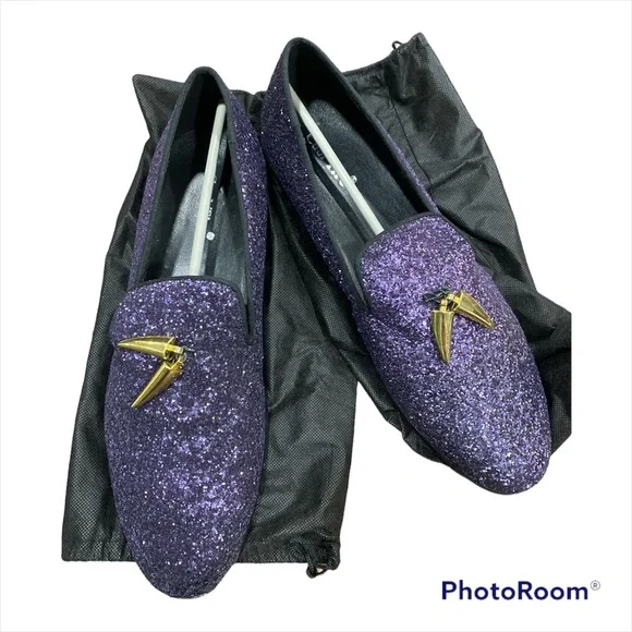 Cool Tiro Men’s EU size: 47 purple glitter tassel swagger loafers - Picture 2 of 9